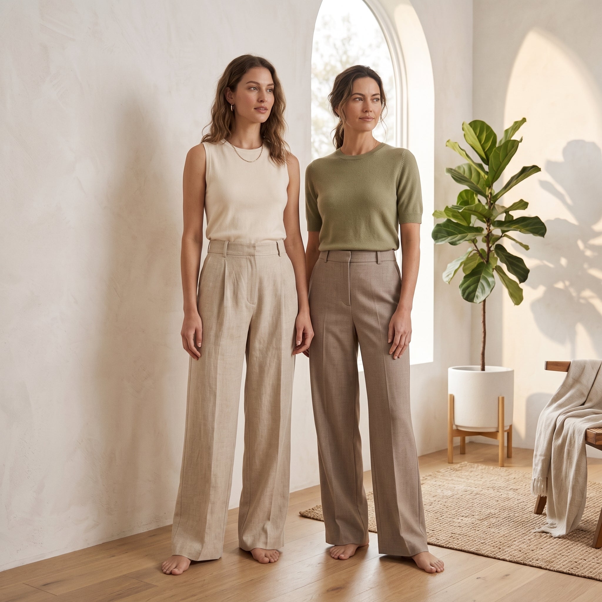 Wool Blend Suit Trousers 