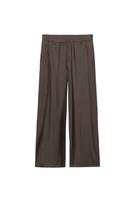 Pleated Flowing Trousers – Dark Brown