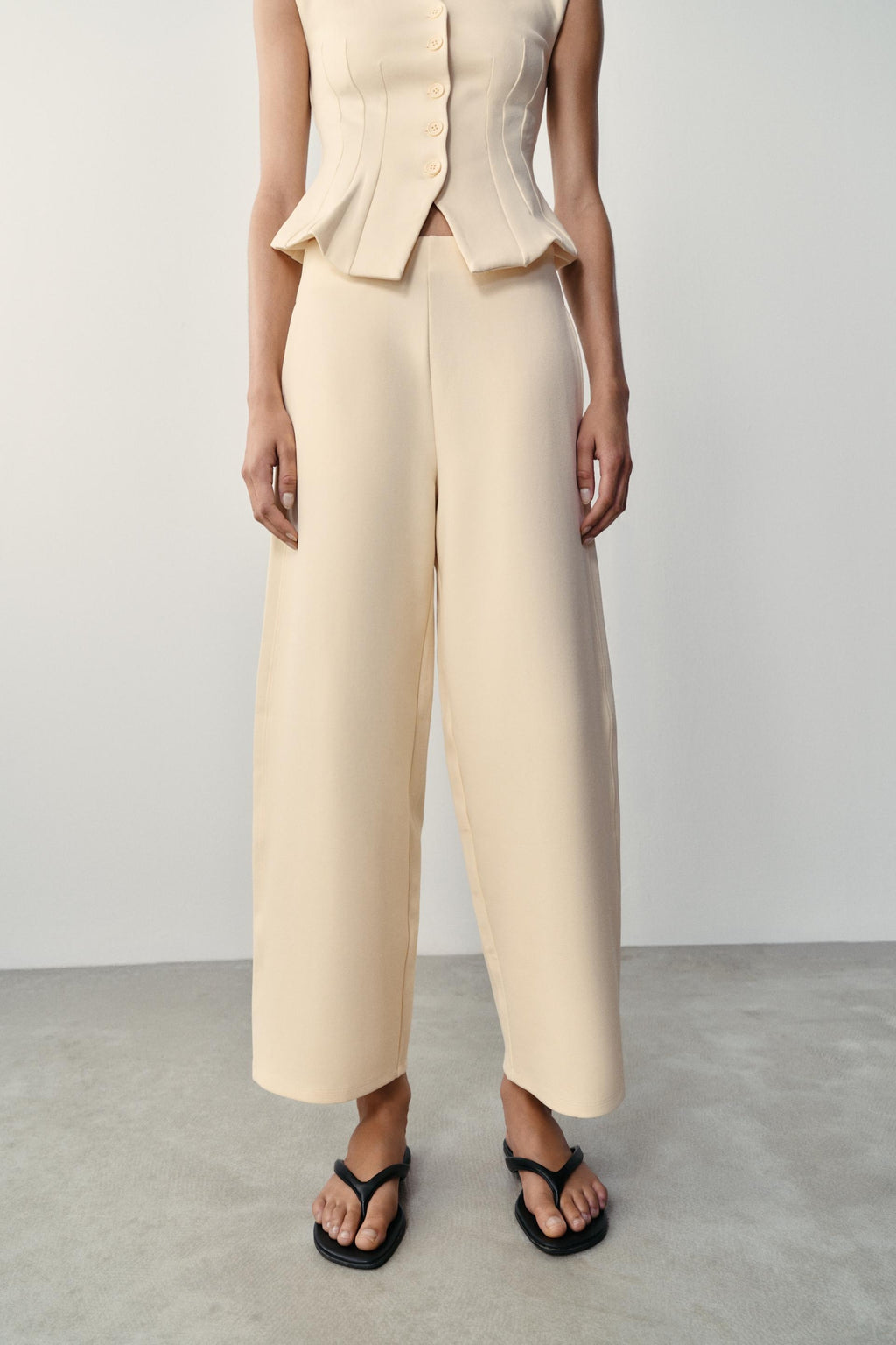 Interlock Balloon Wide-Leg Trousers