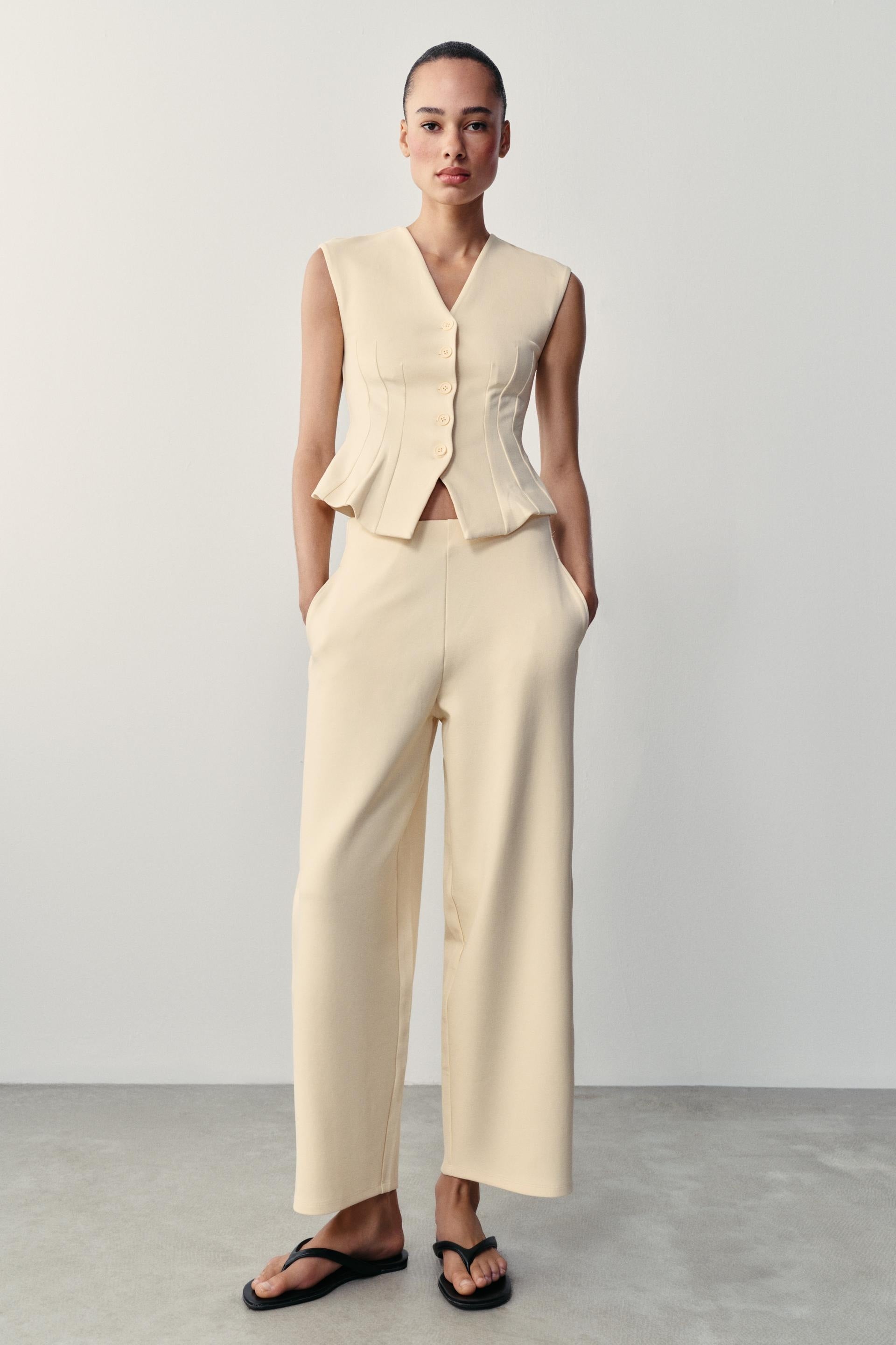 Interlock Balloon Wide-Leg Trousers