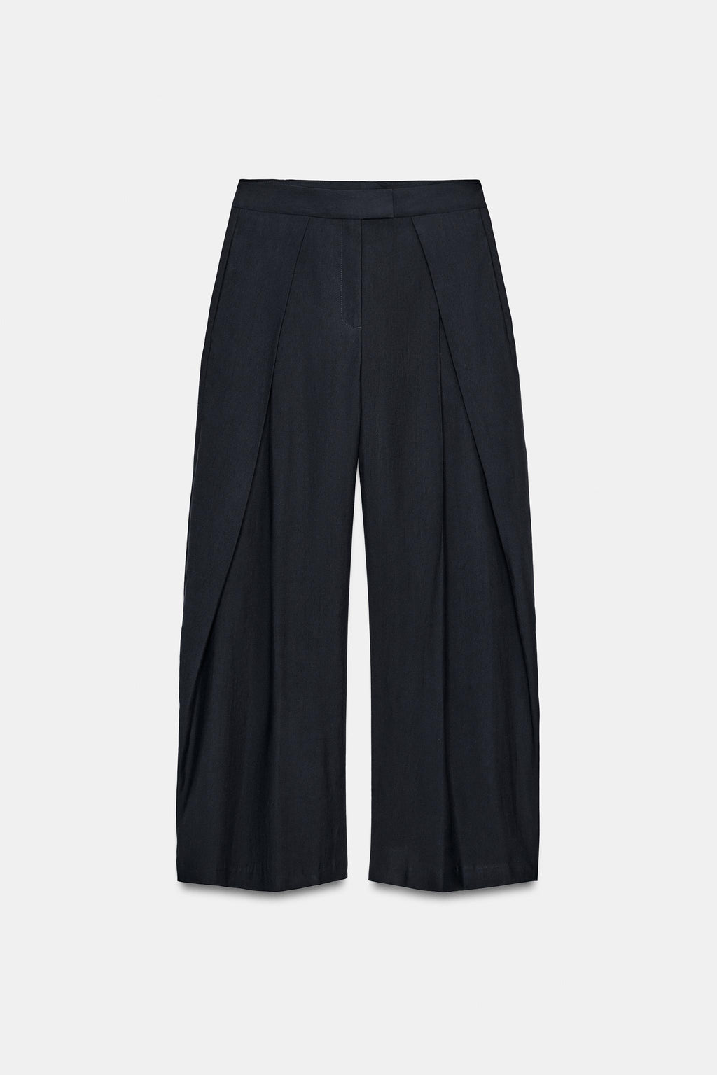 Wide-Leg Pleated Trousers