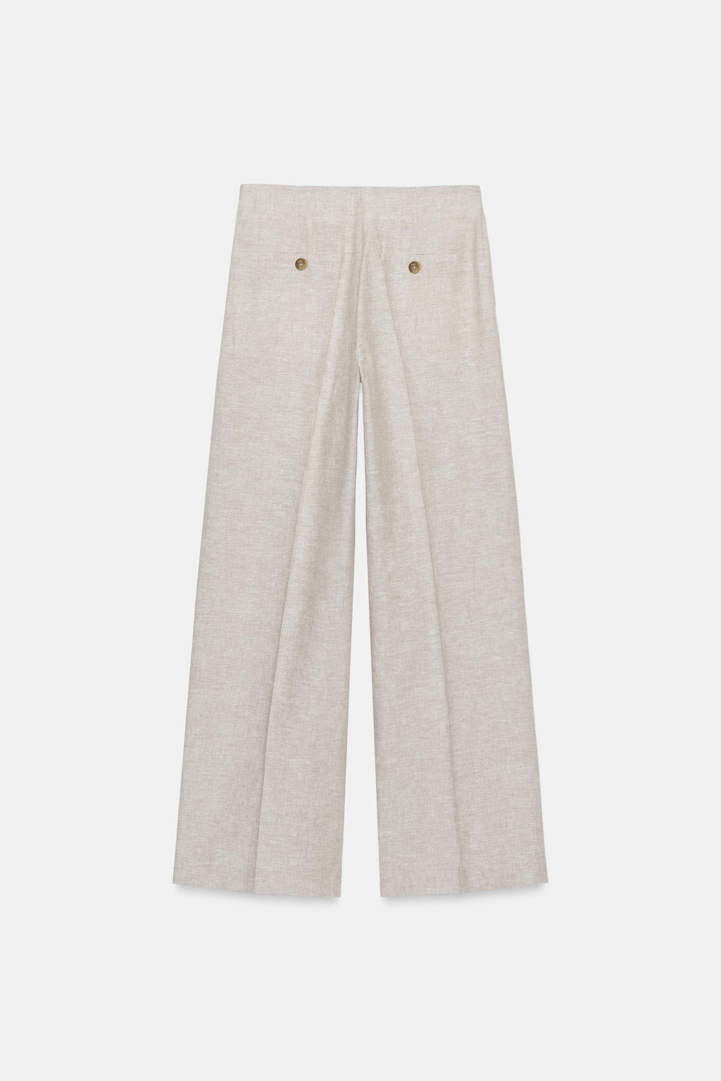Straight-Leg Linen Blend Trousers