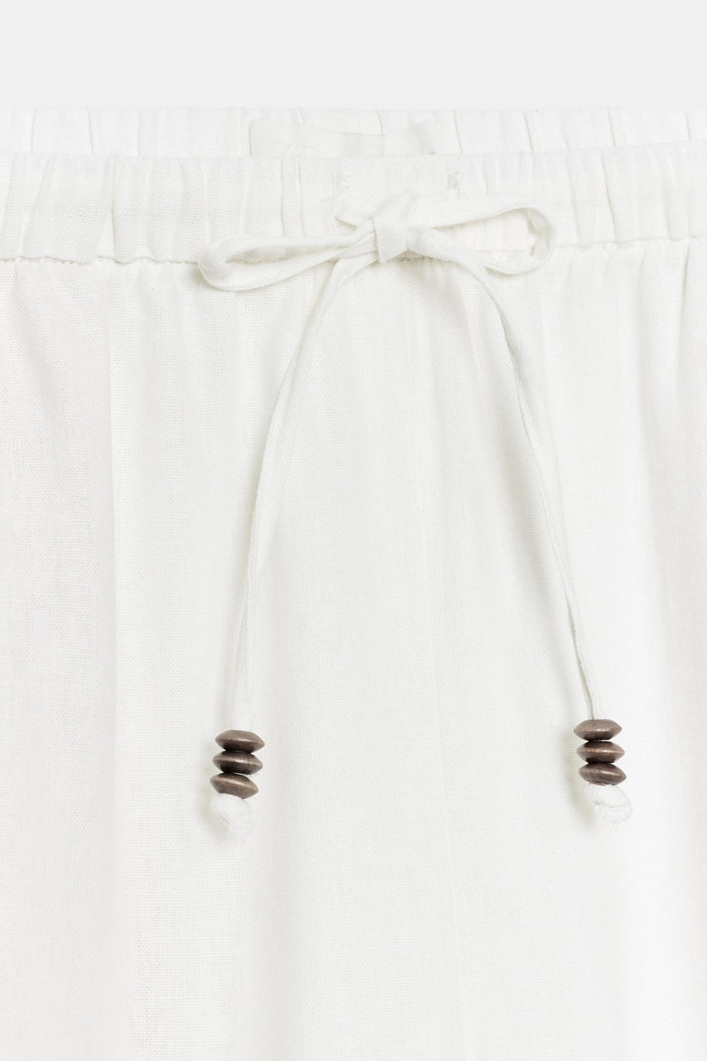 Straight Linen Blend Trousers White