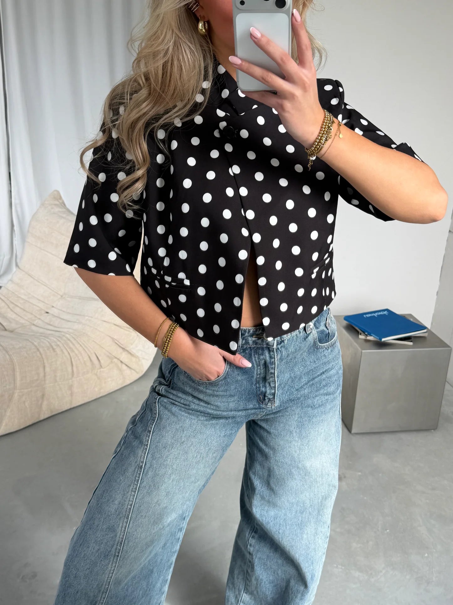 Cropped Blazer – Black