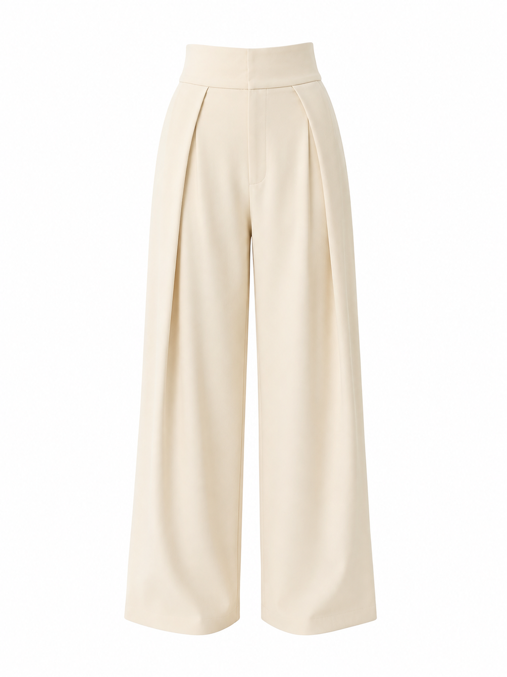 Ivory Balloon Wide-Leg Trousers