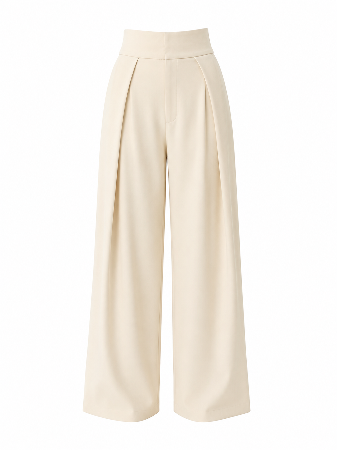 Ivory Balloon Wide-Leg Trousers