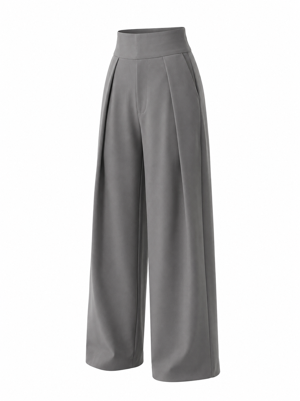 Cool Gray Balloon Wide-Leg Trousers
