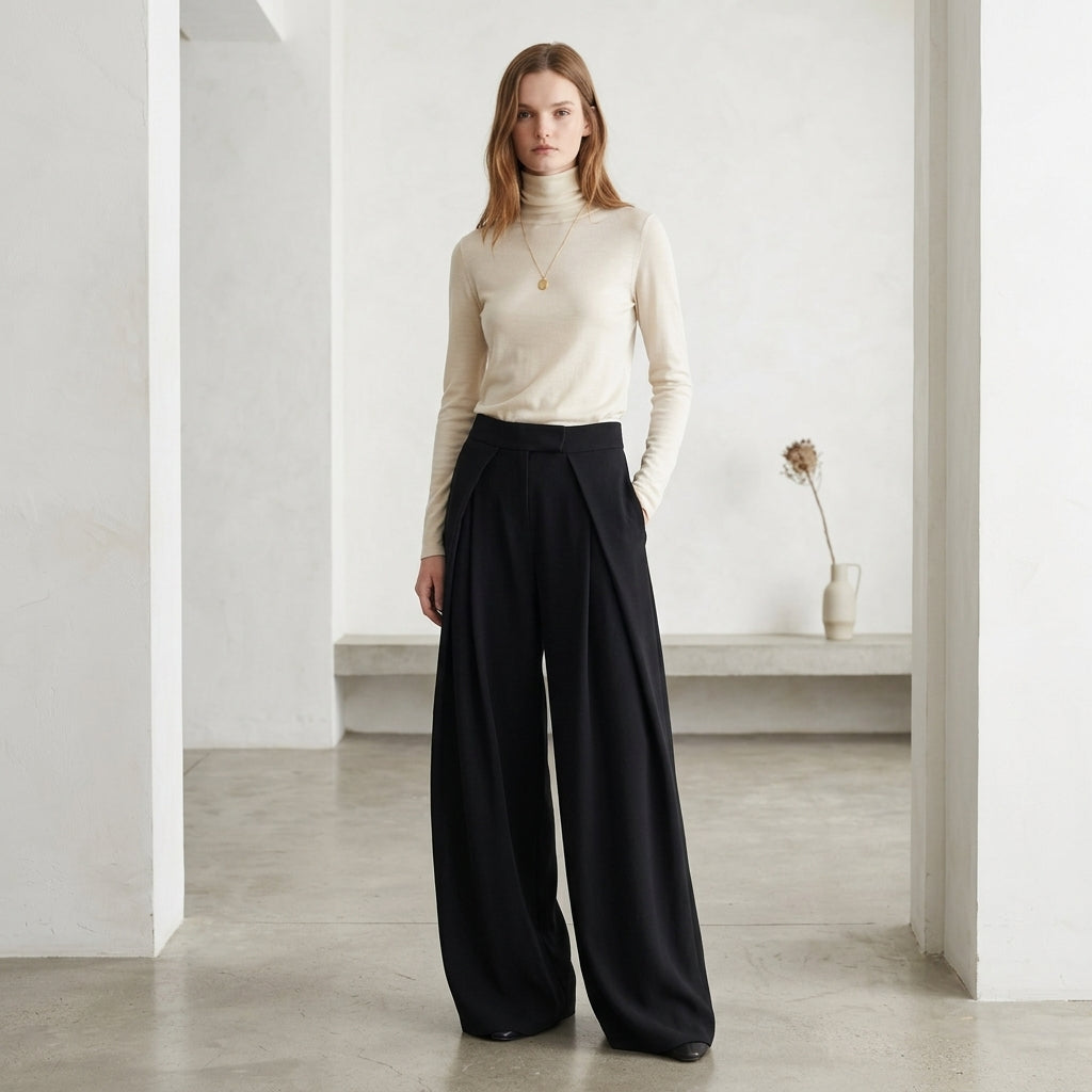 Women's Mocha Wide-Leg Trousers | WIDELEG EGYPT