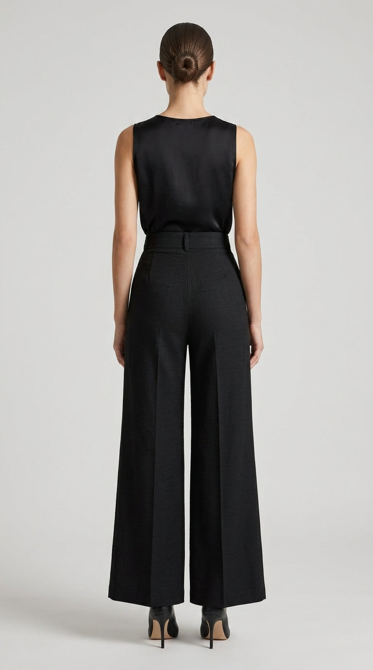 Vintage Jacquard Wide-Leg Trousers