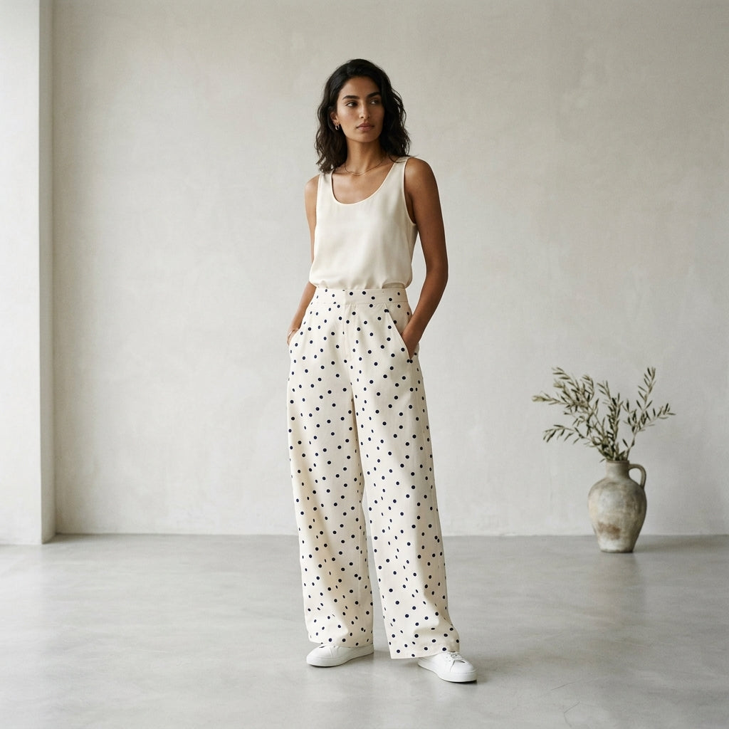 Tailored Polka Dot Barrel Trousers