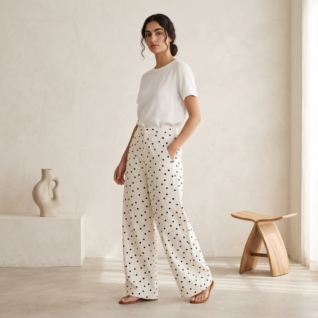 Tailored Polka Dot Barrel Trousers