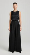 Vintage Jacquard Wide-Leg Trousers