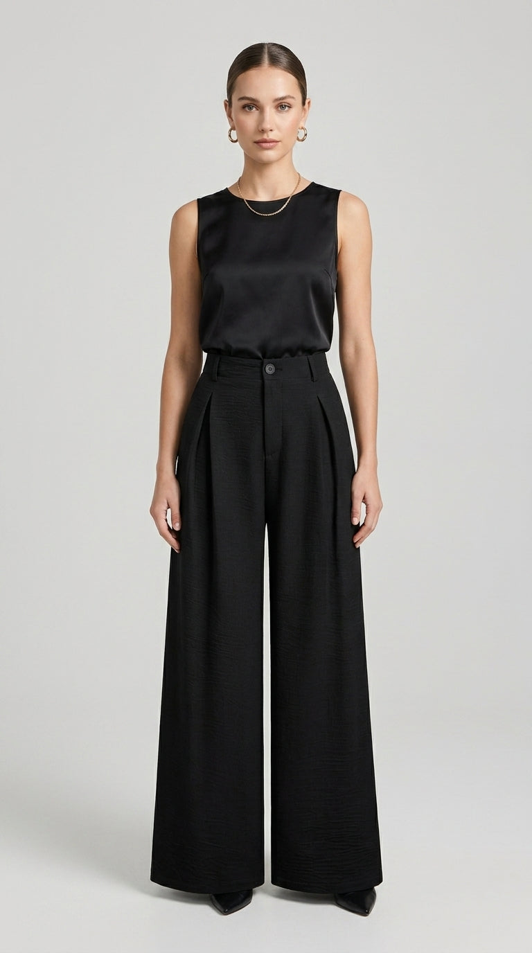 Vintage Jacquard Wide-Leg Trousers