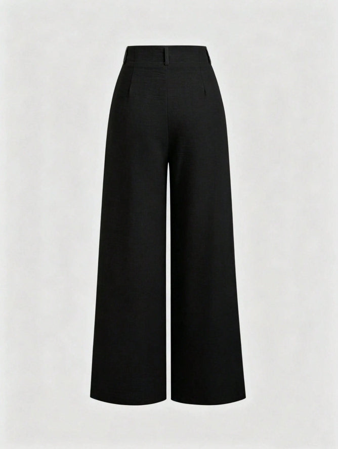Vintage Jacquard Wide-Leg Trousers