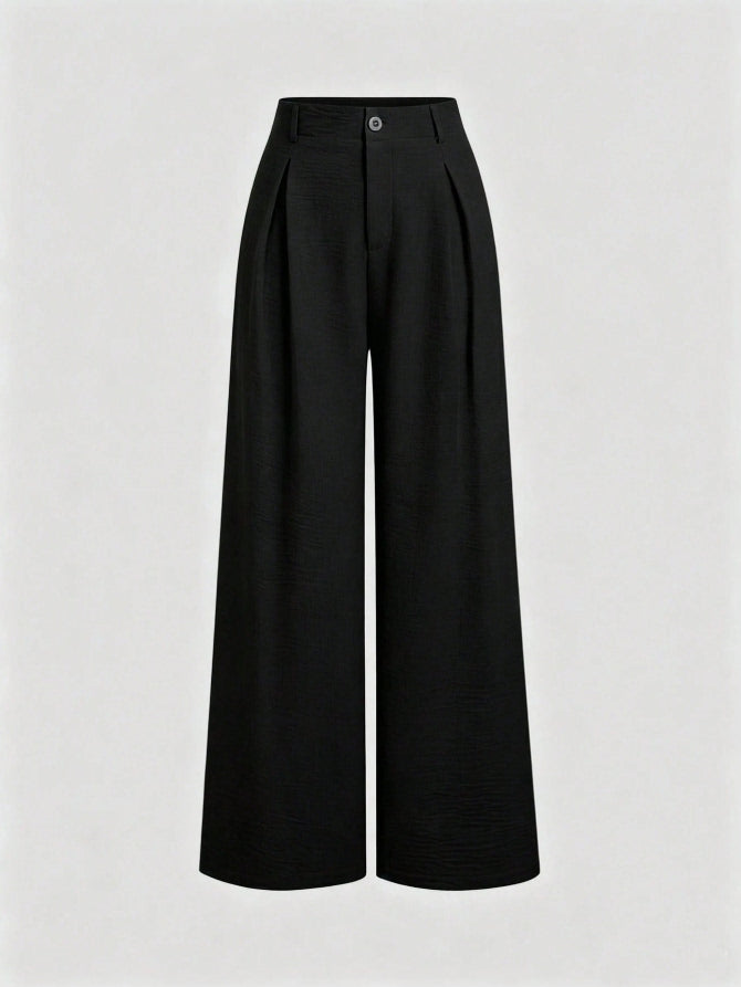 Vintage Jacquard Wide-Leg Trousers